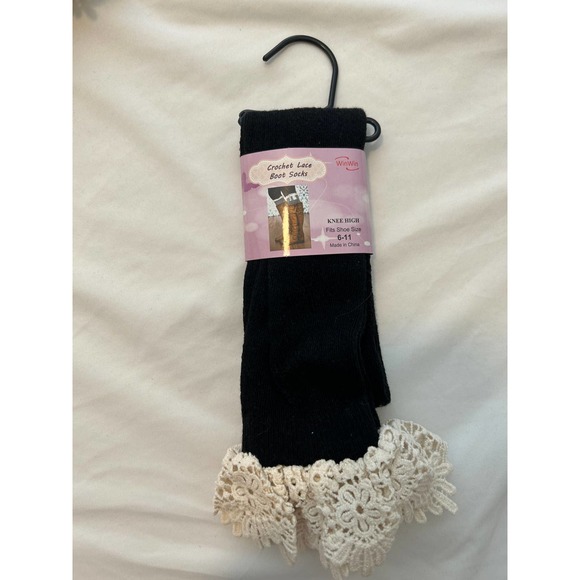 NEW Lot of 5 Crochet Lace Knee High Boot Socks fits Women's Shoe Size 6-11 Color - Picture 7 of 12